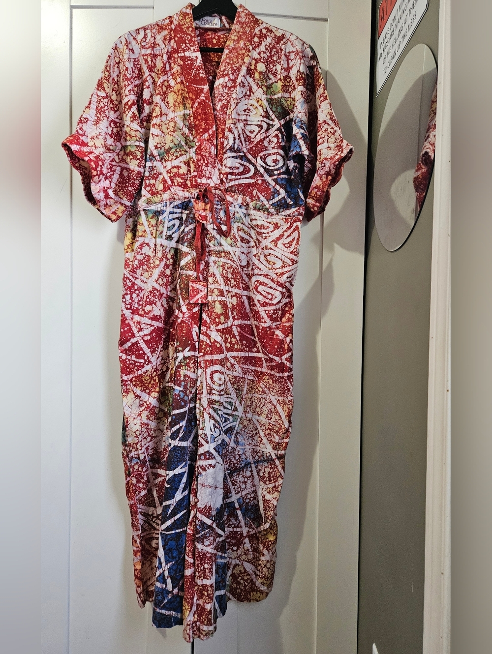 Abstract Red Multi-Color Printed Jumpsuit